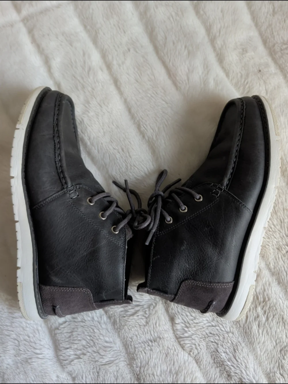 TOMS Mens Navi Moc Chukka Leather Waterproof Boot - Smoke Grey Sz 8